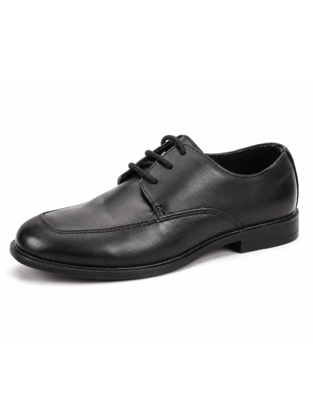 Sonoma Boys Size 2 Dress Shoes Black Square Toe Laces Formal Comfort Sole